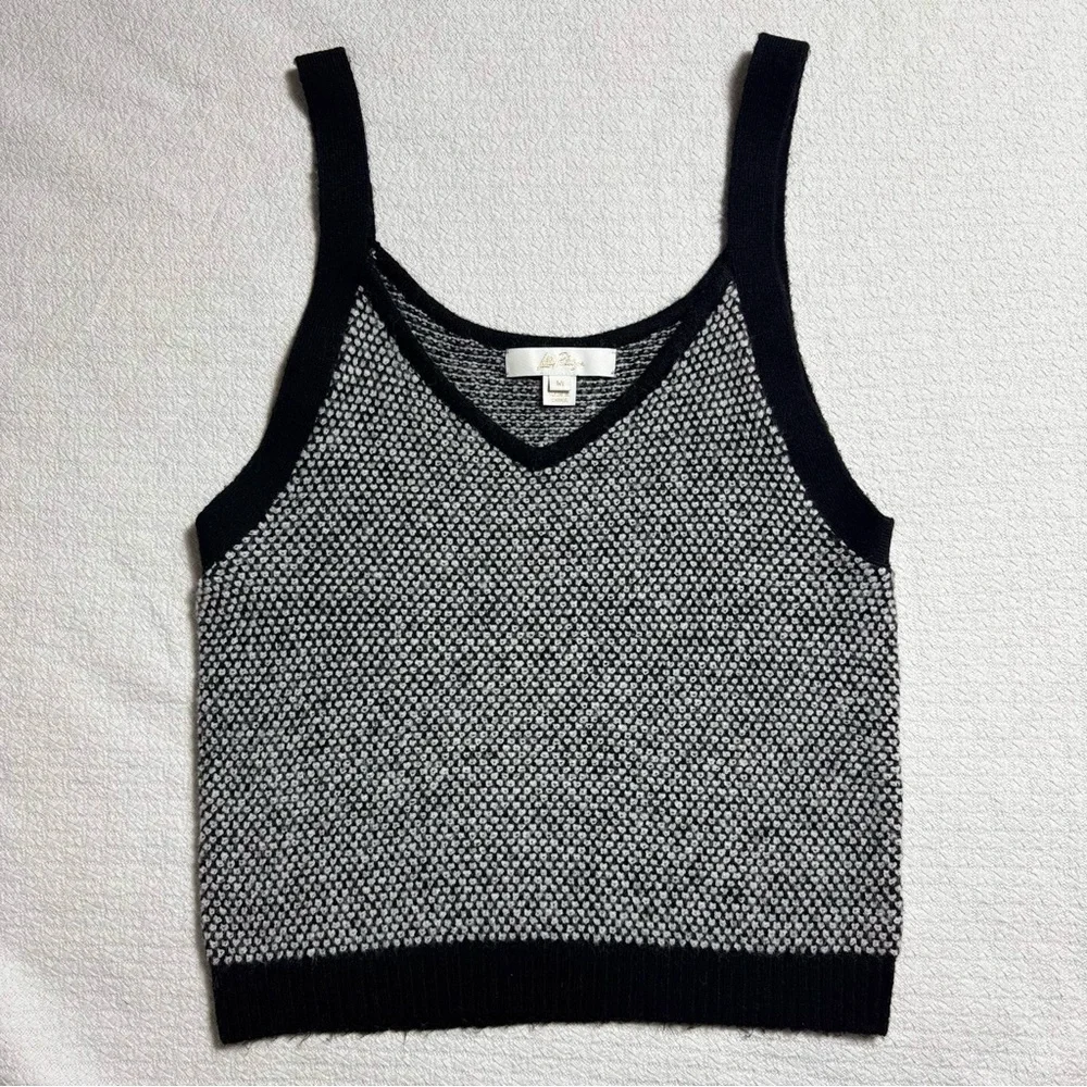 Lilly Pulitzer Cormac Sweater Set Black and White Cardigan Matching Tank Size M - Picture 9 of 12